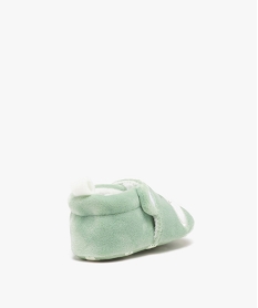 chaussons de naissance bebe garcon hippopotame en velours vert chaussures de naissanceE431501_4