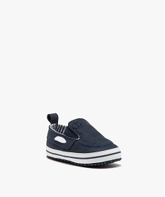 chaussures premiers pas bebe garcon unies style slippers bleuE432001_2