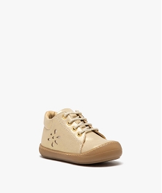 chaussures premiers pas bebe fille en cuir uni paillete avec detail ajoure - na! dore chaussures de parcE433101_2
