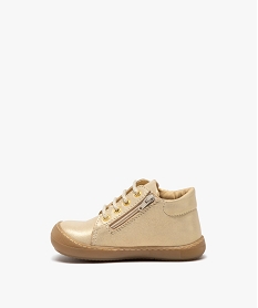 chaussures premiers pas bebe fille en cuir uni paillete avec detail ajoure - na! dore chaussures de parcE433101_3