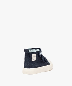 baskets bebe garcon en toile montante a trois scratch style denim bleuE433201_2