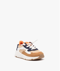 baskets bebe garcon a lacets elastiques style running marron vif baskets et tennisE433801_2
