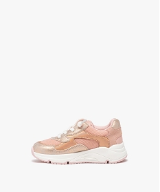 baskets bebe fille unies en mesh avec details irises rose standard baskets et tennisE434001_3
