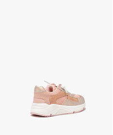 baskets bebe fille unies en mesh avec details irises rose standard baskets et tennisE434001_4