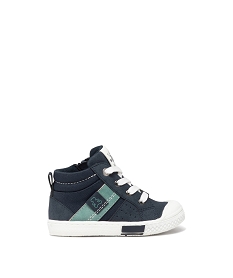 chaussures montantes a lacets et zip bebe garcon - lulucastagnette bleu baskets et tennisE434801_1