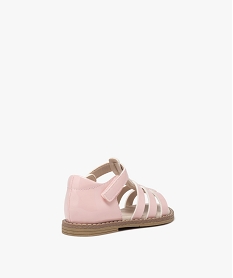 sandales bebe fille unies et vernies a scratch rose sandales et nu-piedsE436701_4