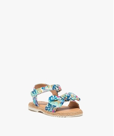 sandales bebe fille a scratch et noeud fantaisie a motifs coloris assortis sandales et nu-piedsE436901_2