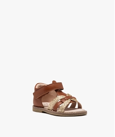 sandales bebe fille a scratch et brides pailletees orange sandales et nu-piedsE437601_2