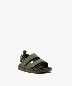 sandales bebe garcon unies avec brides a scratch kaki standard sandales et nu-piedsE438101_2