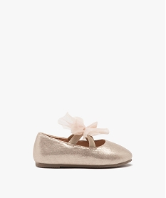 ballerines bebe fille unies a paillettes avec noeud en tulle fantaisie jauneE438501_1