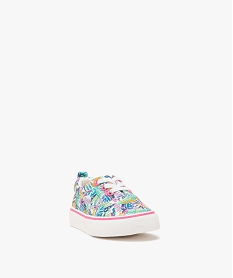 baskets en toile imprime tropical a lacets elastiques bebe fille multicolore baskets et tennisE439601_2