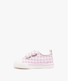 baskets bebe fille en toile vichy avec double scratch violet baskets et tennisE439701_3