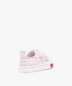 baskets bebe fille en toile vichy avec double scratch violet baskets et tennisE439701_4