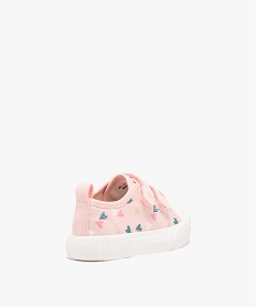 baskets bebe fille en toile a scratch avec motifs coeur rose standard baskets et tennisE439801_4
