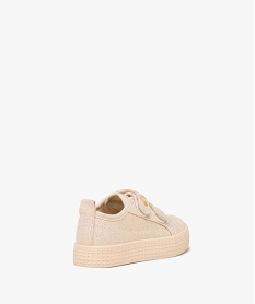baskets fille en toile unie doree a semelle epaisse dore baskets et tennisE439901_2