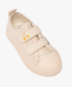 baskets fille en toile unie doree a semelle epaisse dore baskets et tennisE439901_3