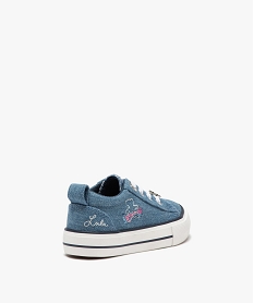 baskets bebe fille en toile unie avec details brodes - lulucastagnette bleu baskets et tennisE440201_4