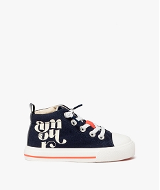 baskets fille en toile unie style denim avec details contrastes bleu tennis en toileE440701_1