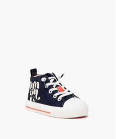 baskets fille en toile unie style denim avec details contrastes bleu tennis en toileE440701_2