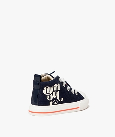 baskets fille en toile unie style denim avec details contrastes bleu tennis en toileE440701_4