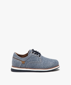 derbies garcon unis en toile avec semelle bicolore bleuE441001_1