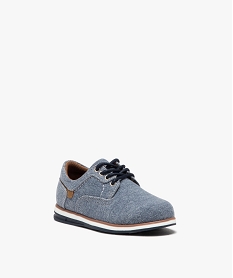 derbies garcon unis en toile avec semelle bicolore bleu chaussures bassesE441001_2