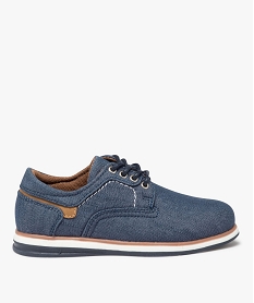 derbies garcon unis en toile avec semelle bicolore bleu chaussures bassesE441101_1