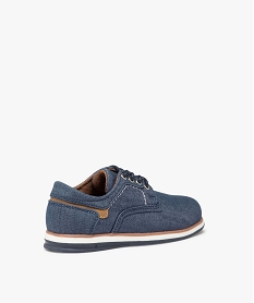 derbies garcon unis en toile avec semelle bicolore bleu chaussures bassesE441101_4