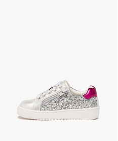 baskets fille a strass avec lacets et zip detail etoile argente basketsE444101_3