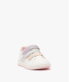 tennis a scratch et paillettes fille blanc standard basketsE444201_2