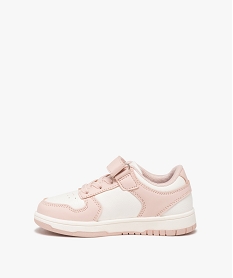 GEMO Baskets fille bicolores à scratch et lacets style rétro rose vif