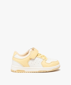 GEMO Baskets fille bicolores à scratch et lacets style rétro jaune standard