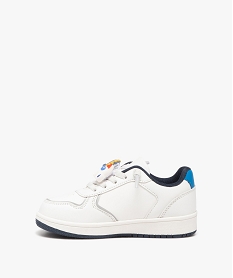 baskets garcon unies a lacets elastiques customises blanc  bleu basketsE444901_3