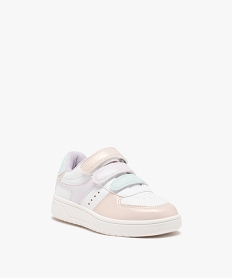 baskets filles a triple scratch avec details brillants blanc basketsE445101_2