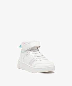 baskets fille mid-cut unies a zip et a scratch blanc basketsE445401_2