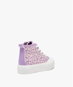 baskets fille mi-cut a zip et semelle epaisse avec motifs violet basketsE445501_4