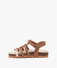 sandales fille multibrides a scratch avec detail metallise - lulucastagnette marron standard sandales et nu-piedsE446101_3