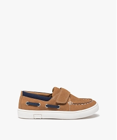 chaussures bateau bebe garcon unies en suedine avec scratch orange chaussures bassesE446401_1