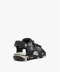 sandales garcon sport a semelle crantee avec brides a scratch noir vif sandales et nu-piedsE446901_4