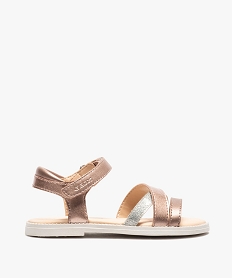 GEMO Sandales fille à fines brides métallisées et scratch – Geox rose vif
