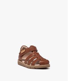 sandales garcon fermees a scratch avec semelle sportswear marron standard sandales et nu pieds garcon GEMO