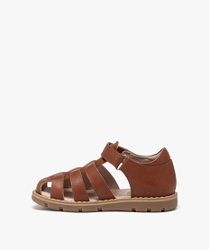 sandales garcon fermees a scratch avec semelle sportswear marron standard sandales et nu-piedsE448701_3
