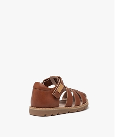 sandales garcon fermees a scratch avec semelle sportswear marron standard sandales et nu-piedsE448701_4