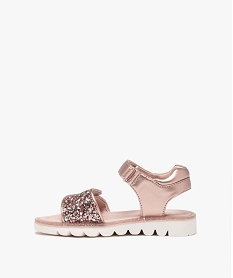 sandales fille a brides scratch et a strass rose standardE449601_3