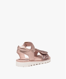 sandales fille a brides scratch et a strass rose standardE449601_4