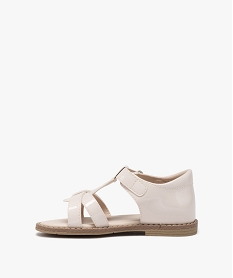 sandales fille unies a brides vernies avec scratch beige standard sandales et nu-piedsE449701_3