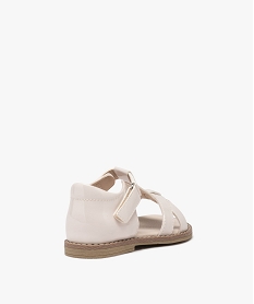 sandales fille unies a brides vernies avec scratch beige standard sandales et nu-piedsE449701_4