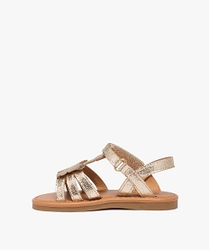 sandales fille metallisees a brides detail papillon et a scratch doreE450101_3