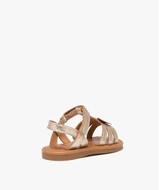 sandales fille metallisees a brides detail papillon et a scratch doreE450101_4