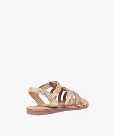 sandales fille en cuir uni a fines brides et avec scratch gold sandales et nu-piedsE450201_4